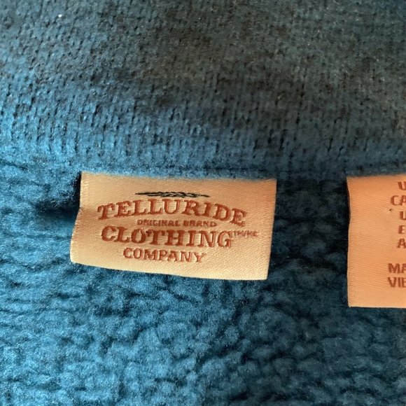 Telluride Fleece Jacket Full Zip Mens Large Teal Performance  8596 - Picture 2 of 8
